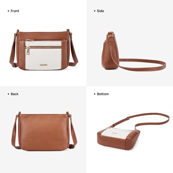 Leather Crossbody Bag for Women Adjustable Strap Chic Travel Purse - Picture 7 of 7